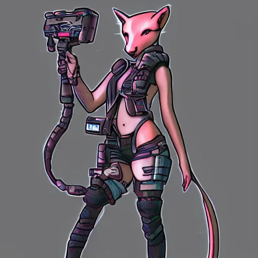 Prompt: cyberpunk fox girl