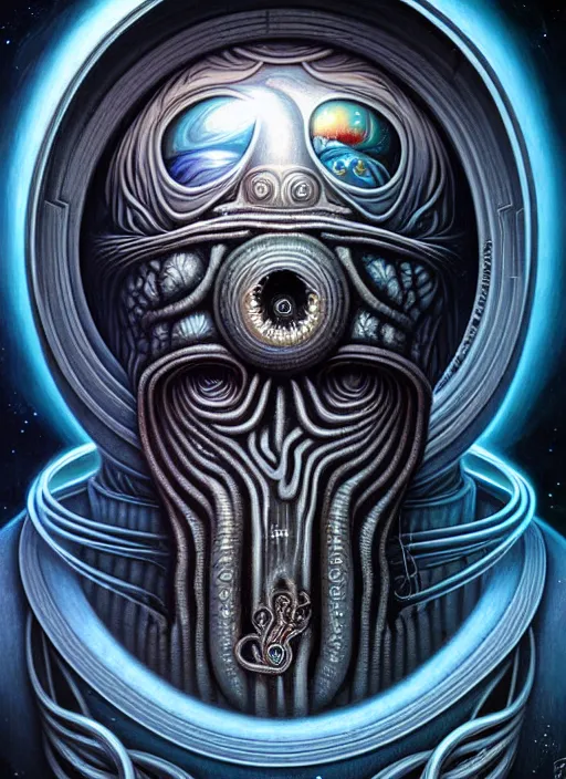 Image similar to cosmic lovecraft giger fractal random myth greek portrait, pixar style, by tristan eaton stanley artgerm and tom bagshaw.