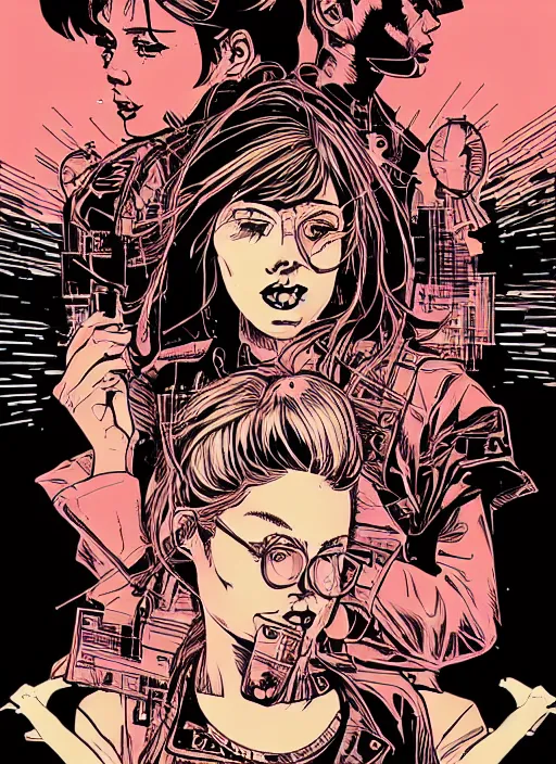 Prompt: alternative girl portrait by laurie greasley, xsullo and tristan eaton