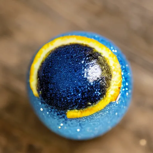 Image similar to blue lemon with glitter on top, sunshine, hd,