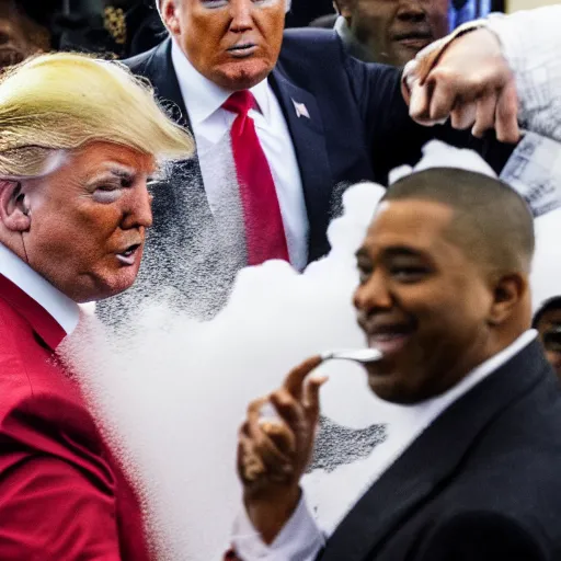 Image similar to donald trump taking a bubble bath surrounded by black men