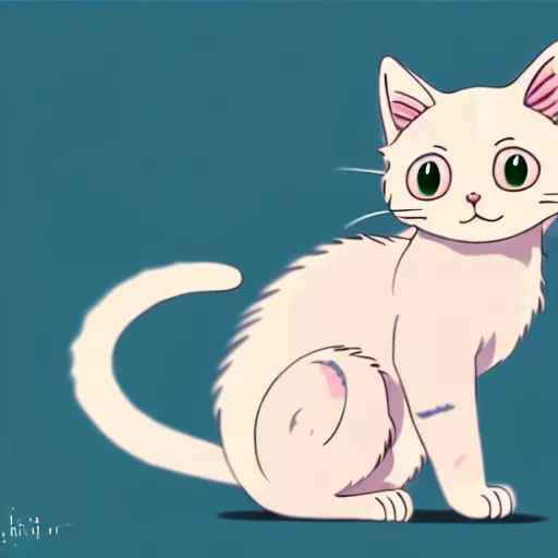 Image similar to a cute kitten with a pastel aesthetic, studio ghibli, character design, fantasy, 8 k resolution