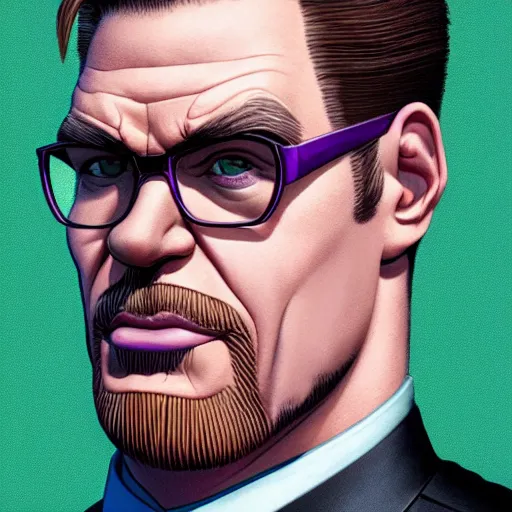 Prompt: photo portrait of a handsome thanos with straight brown slicked back hair while wearing thick rimmed glasses and an expensive suit, realistic, hyperrealistic, 8 k resolution, hd quality, very detailed, highly detailed, intricate details, real life, real world, trending on artstation, digital art, really realistic, very realistic, headshot, head in frame, photograph, portrait