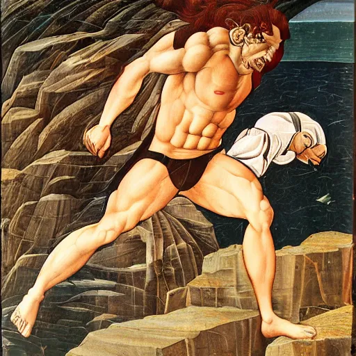 Prompt: stone cold steve oustin by botticelli