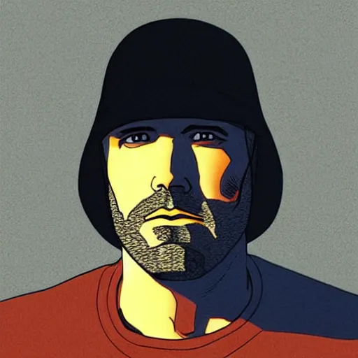 Image similar to “ ben affleck retro minimalist portrait by jean giraud, moebius starwatcher, color comic, 8 k ”