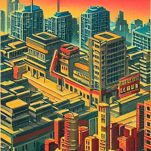 Prompt: “ large art deco city in 1 9 4 5, from an anime movie ”