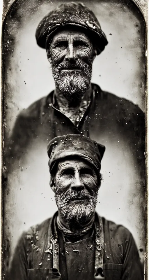 Prompt: a highly detailed wet plate photograph, a portrait of a baker