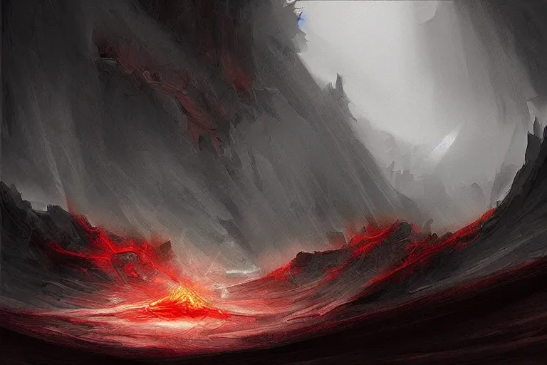 Image similar to “Inferno from Dante’s Inferno, concept art, digital painting by Shaddy Safadi”