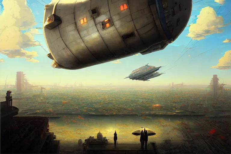 Envision a steampunk-inspired metropolis with airships and mechanical  marvels