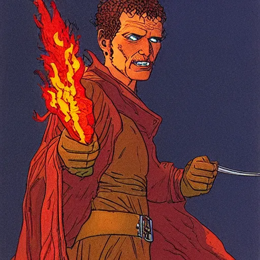 Image similar to the pyromancer by jean giraud
