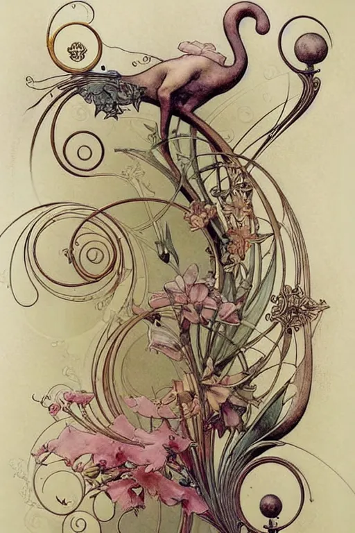 Image similar to ( ( ( ( ( handbook of art nouveau decorative designs lines motifs design ideas. muted colors. ) ) ) ) ) by jean - baptiste monge!!!!!!!!!!!!!!!!!!!!!!!!!!!!!!