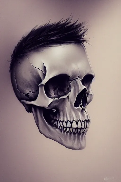 Prompt: Skull Portrait by Artgerm and WLOP
