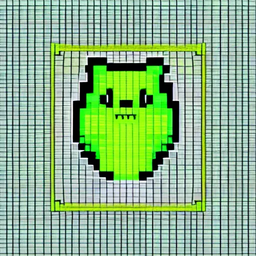 Prompt: cute avocado cat, pixel art