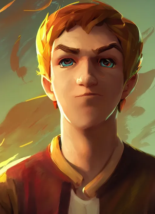 Image similar to An epic fantasy comic book style portrait painting of a young blonde boy thief in the style of pokemon, unreal 5, DAZ, hyperrealistic, octane render, cosplay, RPG portrait, dynamic lighting