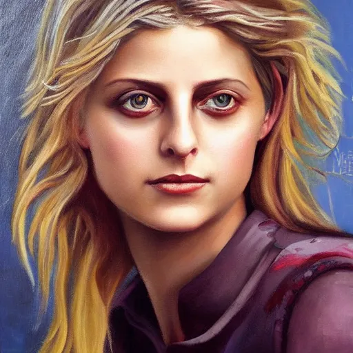 Image similar to oil painting of melanie laurent by sophie anderson, tony sart, anato finnstark, randy vargas