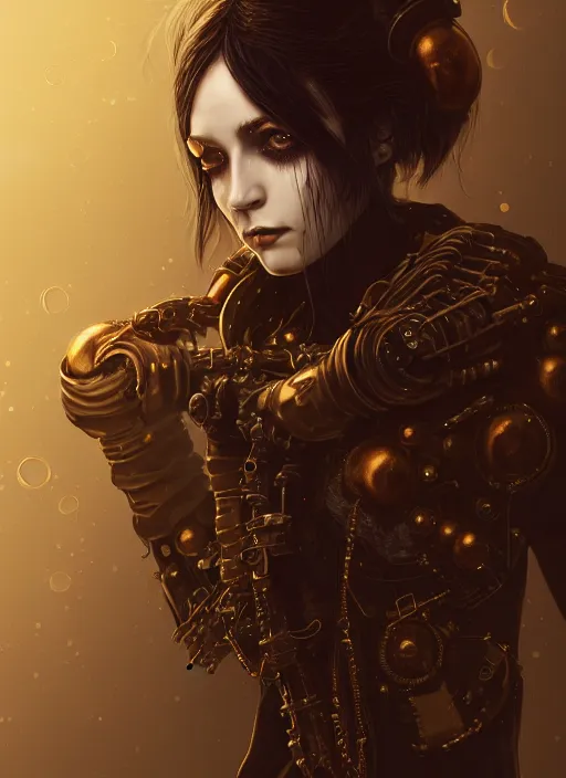 Prompt: soft lustrous ivory ebony biotech raver gutter punk gothic steampunk cyborg, golden ratio, details, scifi, fantasy, cyberpunk, intricate, decadent, highly detailed, digital painting, octane render, artstation, concept art, smooth, sharp focus, illustration, art by artgerm, loish, wlop