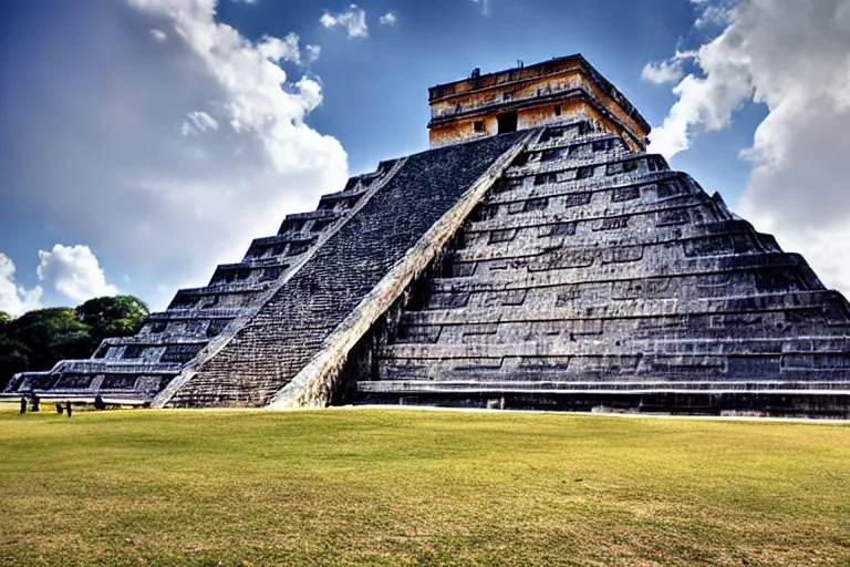 Image similar to holiday photo of Chichen Itza in the future