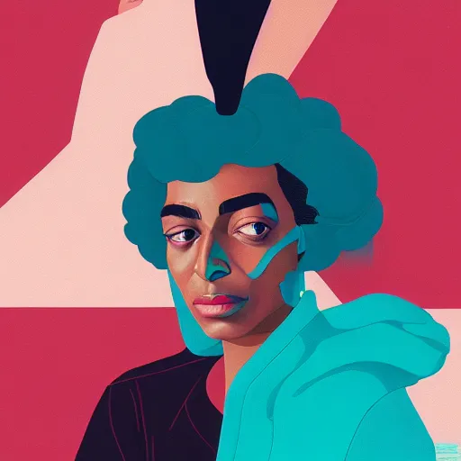 Prompt: Solange Knowles profile picture by Sachin Teng, asymmetrical, Organic Painting , Matte Painting, geometric shapes, hard edges, graffiti, street art:2 by Sachin Teng:4