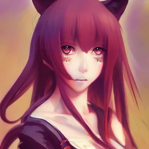 Image similar to anime portrait of a fox gitl as an anime girl by Stanley Artgerm Lau, WLOP, Rossdraws, James Jean, Andrei Riabovitchev, Marc Simonetti, and Sakimichan, trending on artstation