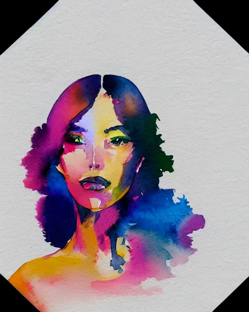 Prompt: an abstract watercolor portrait of a beautiful woman, highly detailed, trending on artstationhq