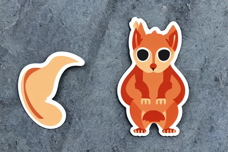 Prompt: a die cut sticker of a squirrel dressed as a pimp