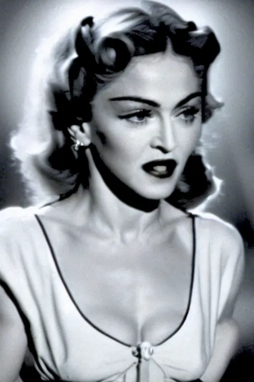 Image similar to madonna in the 1 9 5 0 s, still from a movie, 4 k