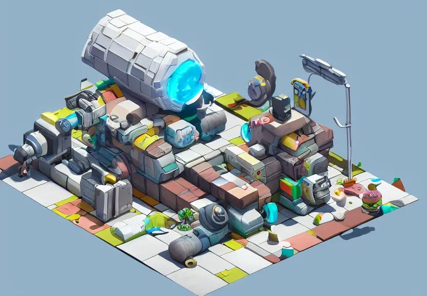 Image similar to isometric chubby 3 d cannon, clean, cartoon, octane render, unreal engine, artstation