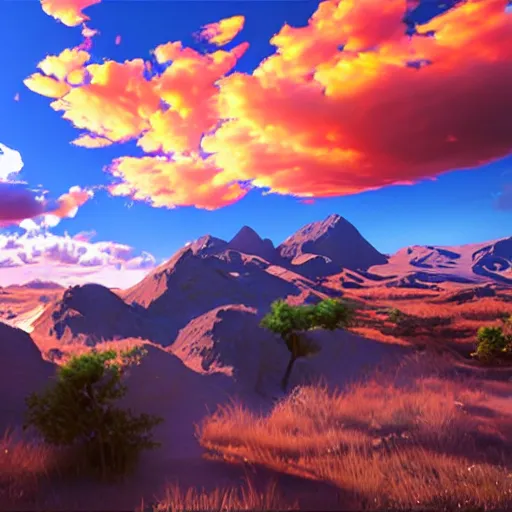 Prompt: explosion of colors in the sky, high details, realistic, art by unreal engine 5 art