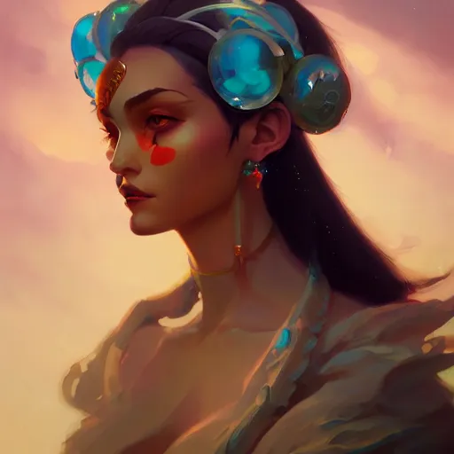 Image similar to portrait of a nubile gypsy, art by pete mohrbacher and guweiz and ilya kuvshinov, digital art, highly detailed, intricate, sci - fi, sharp focus, trending on artstation hq, deviantart, unreal engine 5, 4 k uhd image