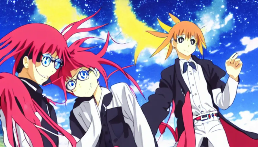 Image similar to the two complementary forces that make up all aspects and phenomena of life, by Gainax Co,