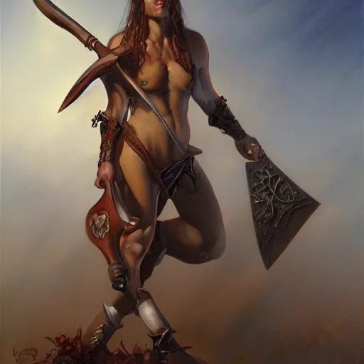 Prompt: a battle axe, by Gerald Brom, realistic, detailed, trending on art station