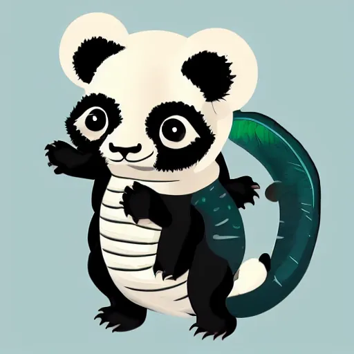 Image similar to hybrid animal of a dragon and panda