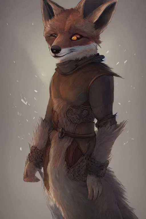 Image similar to an anthropomorphic medieval fox with a fluffy tail, backlighting, trending on artstation, digital art, furry art, trending on furaffinity, fantasy art, by kawacy