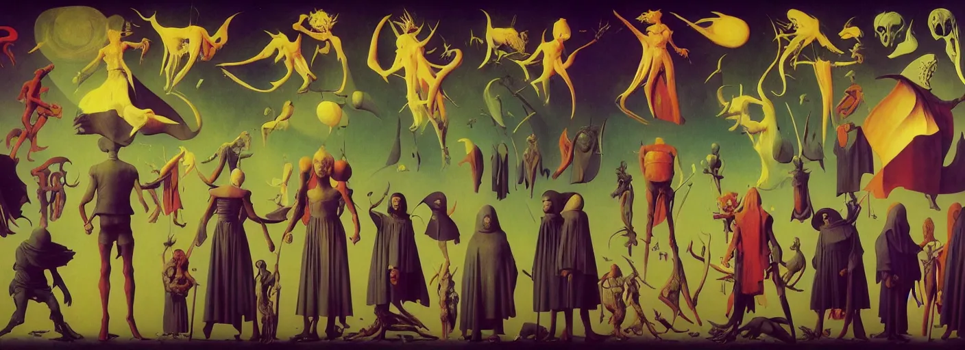 Image similar to full - body surreal colorful divine rpg character concept art anatomy, action pose, very coherent and colorful high contrast masterpiece by norman rockwell franz sedlacek hieronymus bosch dean ellis simon stalenhag rene magritte gediminas pranckevicius, dark shadows, sunny day, hard lighting, reference sheet white! background