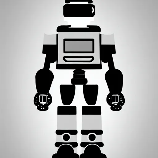 Image similar to killer robot, flat illustration