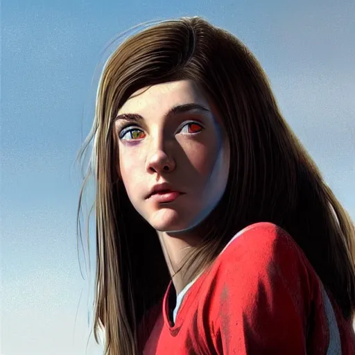 Prompt: portrait of a brunette thin teenager girl with blue eyes in fallout 4, light stubble with red shirt, inside modern school ,digital art,photorealistoc,art by greg rutkowski,hyperdetailed,western comic style,comic,comic style,sharp lineart,professional lighting,deviantart,artstation,trevor henderson,rossdtaws,cinematic,dramatic