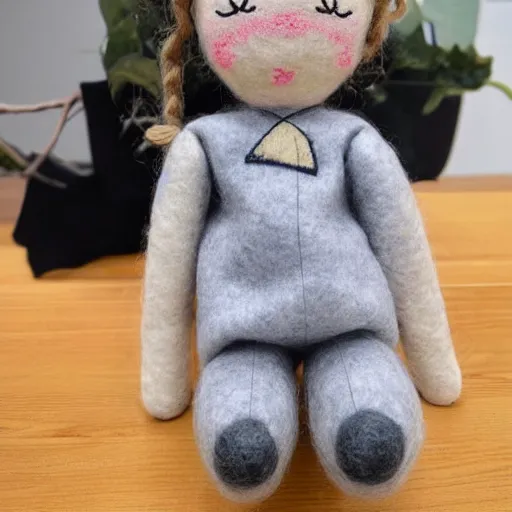 Prompt: wool cloth doll of RM from BTS