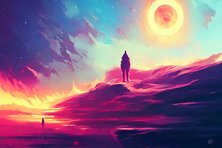 Image similar to eisberg floating in space, by anato finnstark, by alena aenami, by john harris, by ross tran, by wlop, by andreas rocha