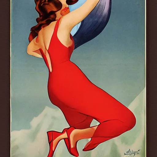 Prompt: Art by Alberto Vargas