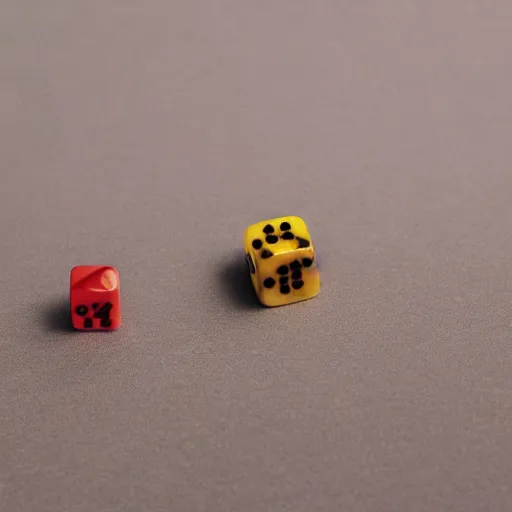 Image similar to d 2 0 as fuzzy dice, realistic photography, high detailed