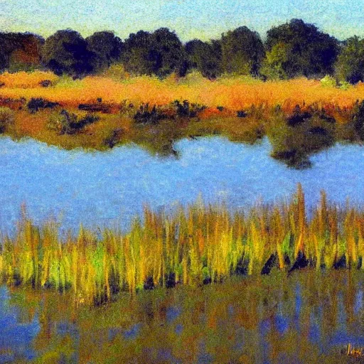 Image similar to marshes near charleston, impressionism