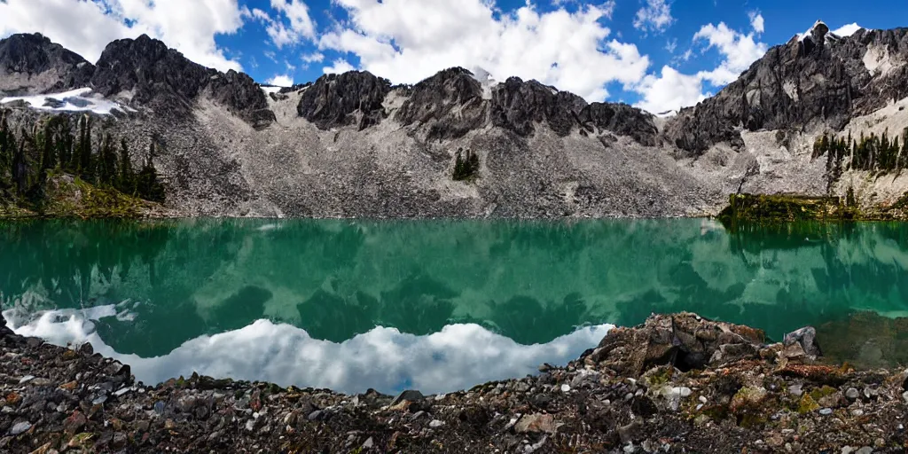 Prompt: glacial lake, washington state