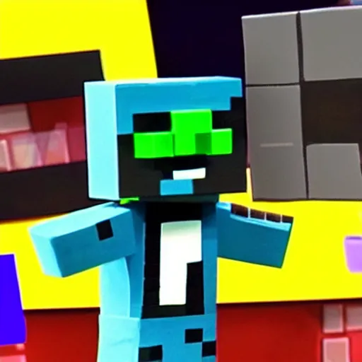 Prompt: minecraft enderman on the price is right