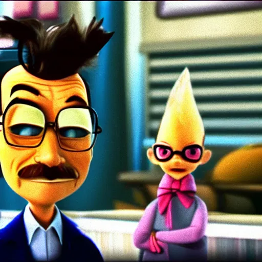 Image similar to A screenshot of Walter White in Meet The Robinsons (2007) low quality, vhs quality,