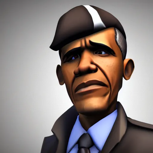 Prompt: obama as the spy from TF2, high quality SFM Render