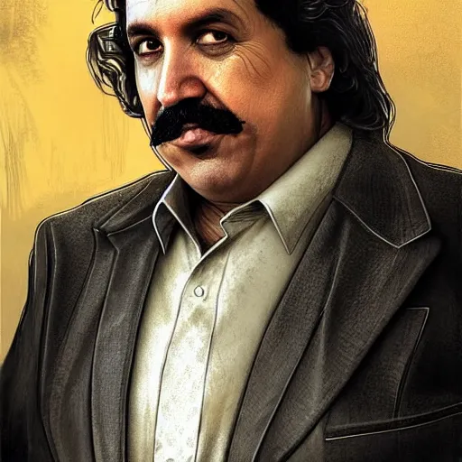 Image similar to A combination of Ron Jeremy's and Donald Trump's and Joe Biden's faces as Aiden Caldwell character from Dying Light 2 Stay Human, western, D&D, fantasy, intricate, elegant, highly detailed, digital painting, artstation, concept art, matte, sharp focus, illustration, art by Artgerm and Greg Rutkowski and Alphonse Mucha