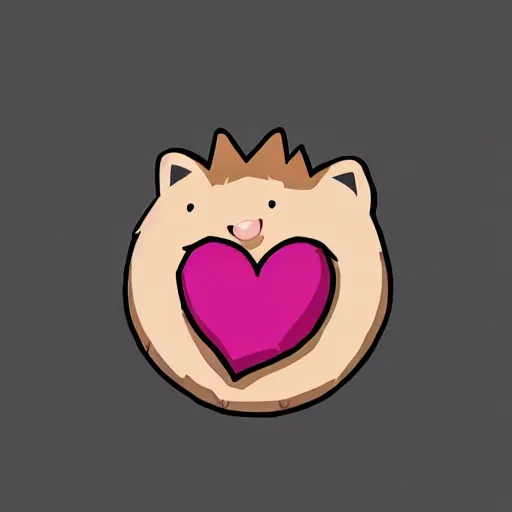 Image similar to cute hedgehog heart love laughing cute adorable emote twitch waving lineart