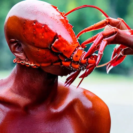 Prompt: a lobster - human hybrid