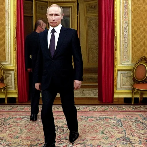 Image similar to Vladimir Putin in backrooms