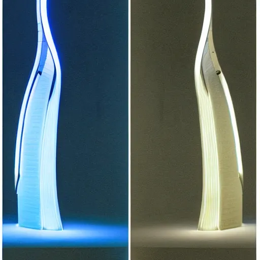 Image similar to a led - strip lamp, illustration, sci - fi look, by frank gehry, concept art